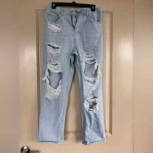 BLUE SAVY light wash mom jean